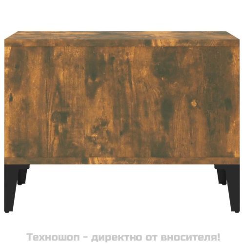 Кафе маса, опушен дъб, 60x50x36,5 см, инженерно дърво