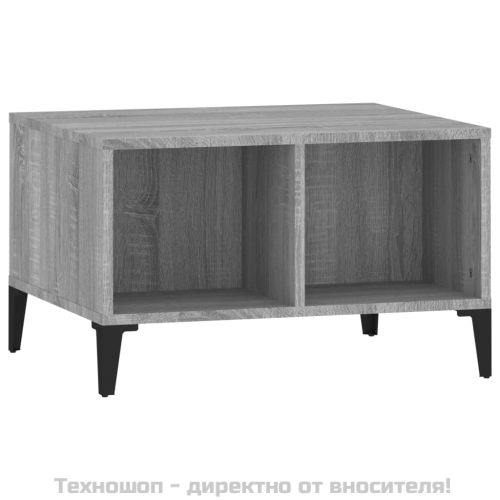 Кафе маса, сив сонома, 60x50x36,5 см, инженерно дърво
