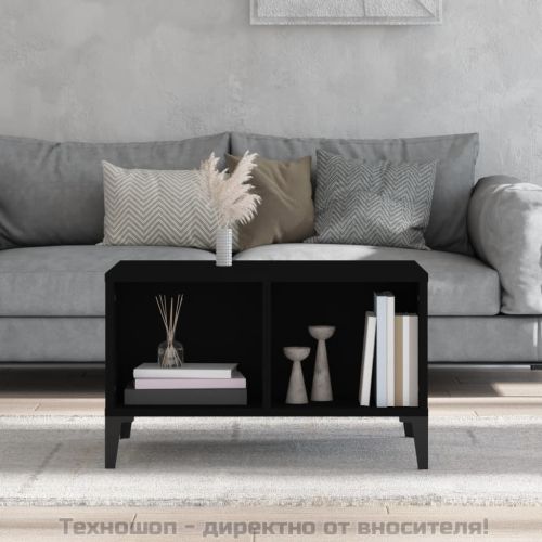 Кафе маса, черна, 60x50x36,5 см, инженерно дърво