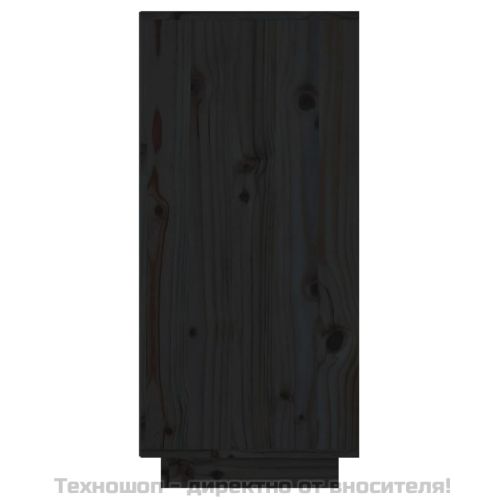 Конзолен шкаф, черен, 60x34x75 см, бор масив