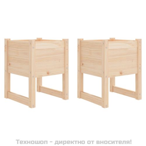 Плантери, 2 бр, 40x40x52,5 см, борово дърво масив