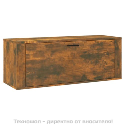 Шкаф за обувки, опушен дъб, 100x35x38 см, инженерно дърво