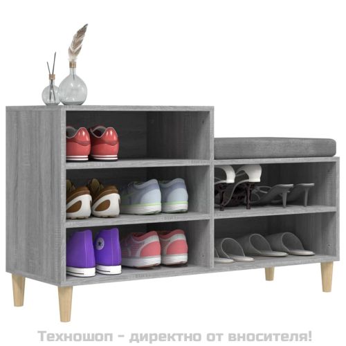 Шкаф за обувки, сив сонома, 102x36x60 см, инженерно дърво