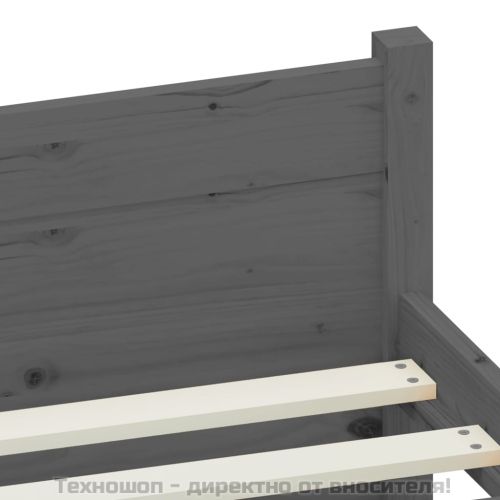 Рамка за легло, сива, дърво масив, 75x190 см, Small Single