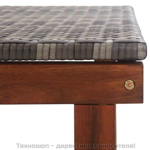 Шезлонг, полиратан и акация масив, сив