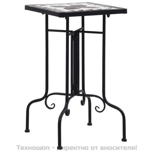 Мозаечна странична маса, черно-бяла, керамика