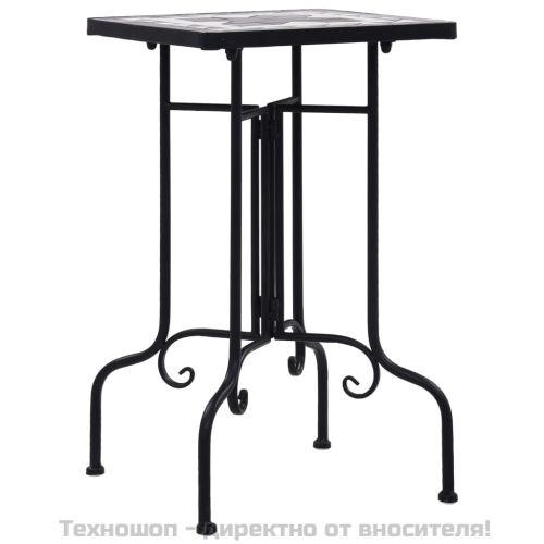 Мозаечна странична маса, черно-бяла, керамика