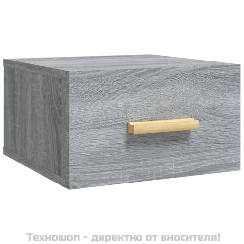 Нощни шкафчета за стенен монтаж, 2 бр, сив сонома, 35x35x20 см