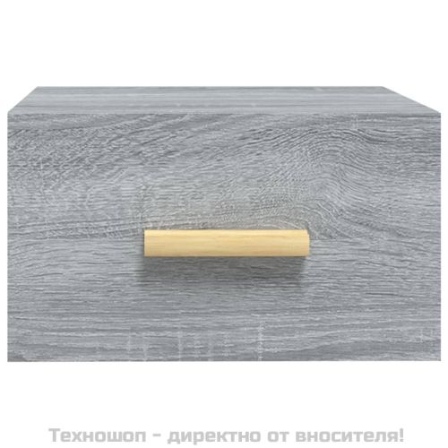 Нощни шкафчета за стенен монтаж, 2 бр, сив сонома, 35x35x20 см