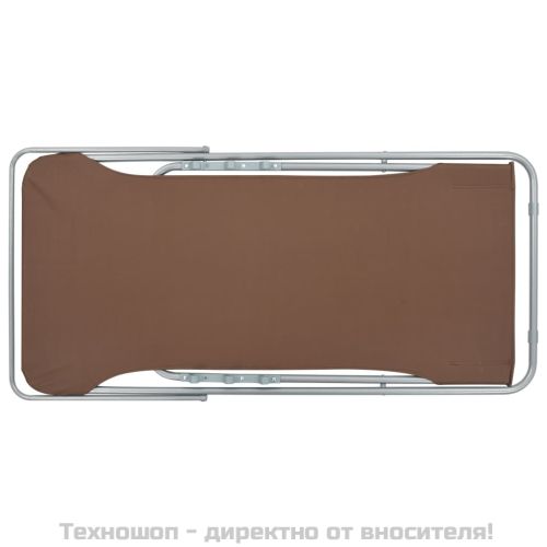 Сгъваеми плажни столове, 2 бр, стомана и оксфорд тъкан, кафяви