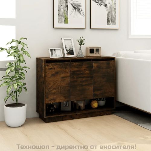 Сайдборд, опушен дъб, 97x31x75 см, инженерно дърво