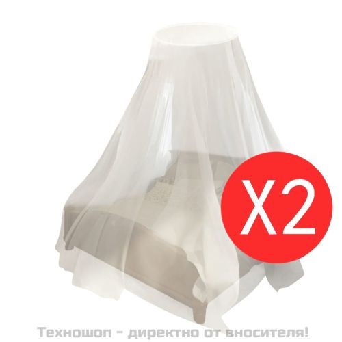 Мрежа против комари за легло, 2 бр, кръгла, 56x325x230 см