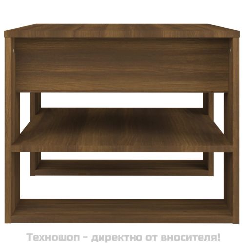 Кафе маса, кафяв дъб, 55,5x55x45 см, инженерно дърво