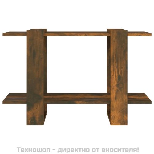 Библиотека/разделител за стая, опушен дъб, 80x30x51 см