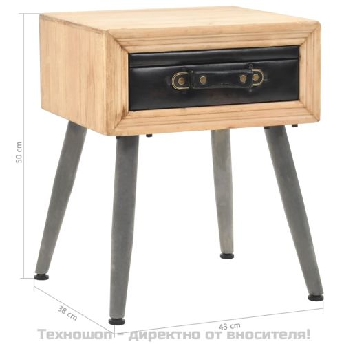 Нощно шкафче, чам масив, 43x38x50 см