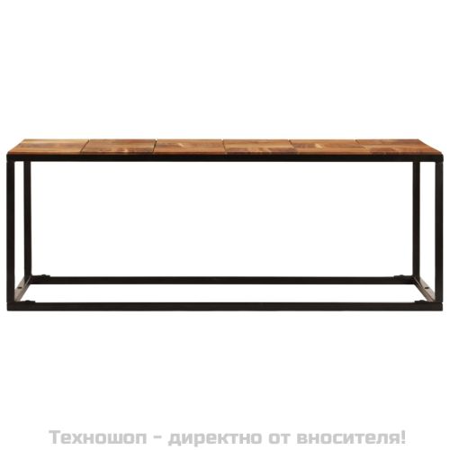 Маса за кафе, 110x60x40 см, акациево дърво масив и стомана