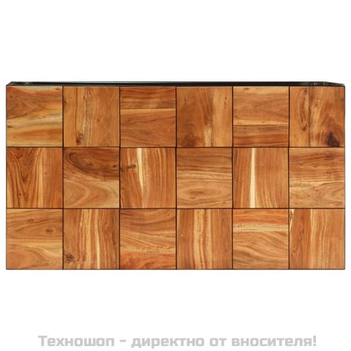 Маса за кафе, 110x60x40 см, акациево дърво масив и стомана