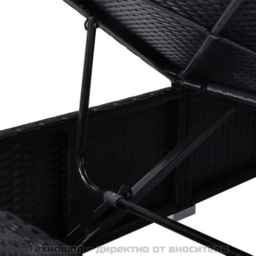 Шезлонг с шалте и маса за чай, полиратан, кремавобял