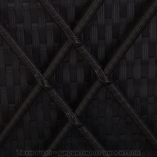 Шезлонг с шалте и маса за чай, полиратан, кремавобял