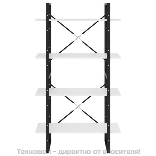 4-етажна библиотека, бяла, 80x30x140 см, инженерно дърво