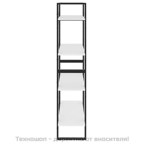 4-етажна библиотека, бяла, 80x30x140 см, инженерно дърво