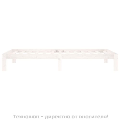Рамка за легло, бяла, бор масив, 100х200 см