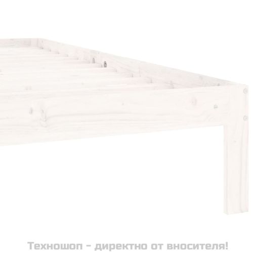 Рамка за легло, бяла, бор масив, 100х200 см