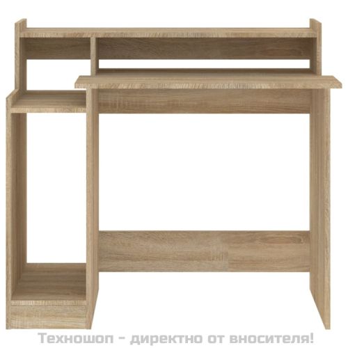 Бюро с LED осветление, сонома дъб, 97x45x90 см, инженерно дърво