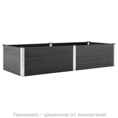 Градинска повдигната леха, 250x100x54 см, WPC, сива