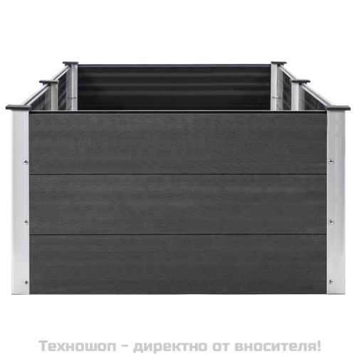 Градинска повдигната леха, 250x100x54 см, WPC, сива