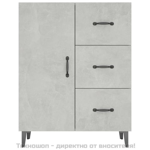Сайдборд, бетонно сив, 69,5x34x90 см, инженерно дърво