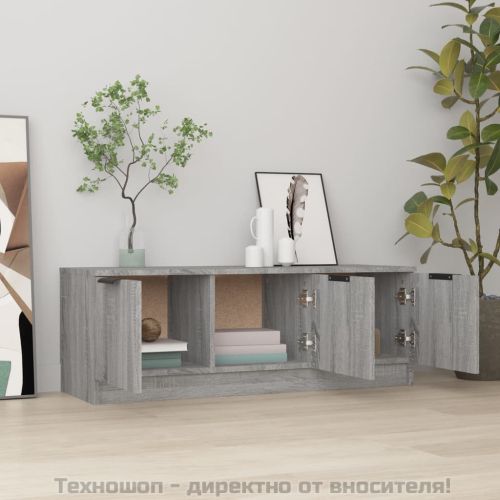ТВ шкаф, сив сонома, 102x35x36,5 см, инженерно дърво