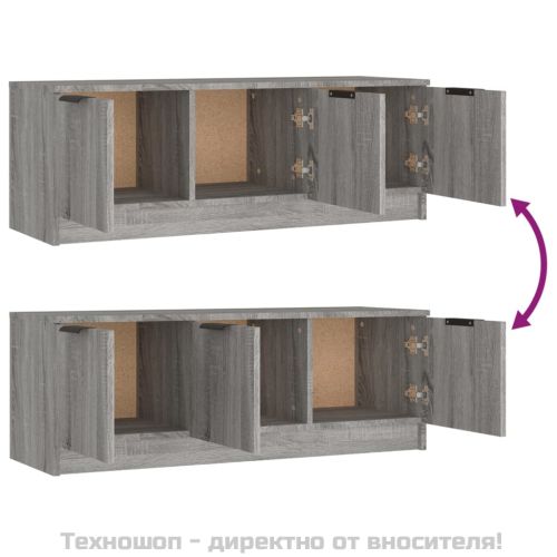 ТВ шкаф, сив сонома, 102x35x36,5 см, инженерно дърво