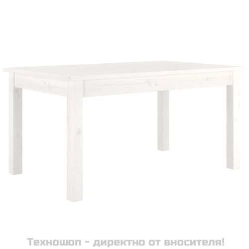 Кафе маса, бяла, 80x50x40 см, борово дърво масив