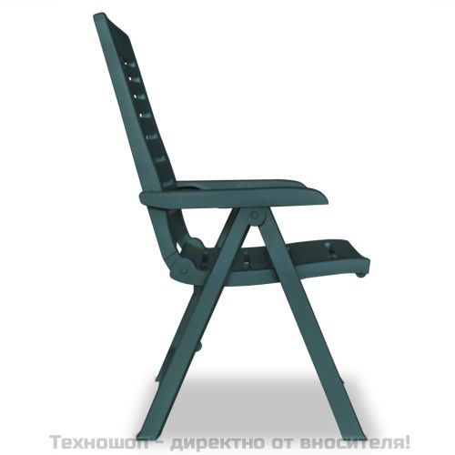Градински столове, регулируеми, 2 бр, пластмаса, зелени