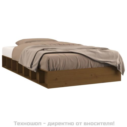 Рамка за легло меденокафява 75x190 см Small Single дърво масив