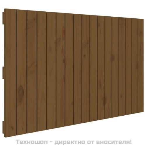 Стенна табла за спалня, меденокафява, 108x3x60 см, бор масив