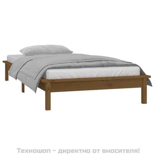 LED легло меденокафяво 75x190 см Small Single масивна дървесина