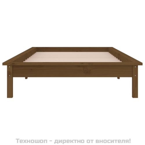LED легло меденокафяво 75x190 см Small Single масивна дървесина