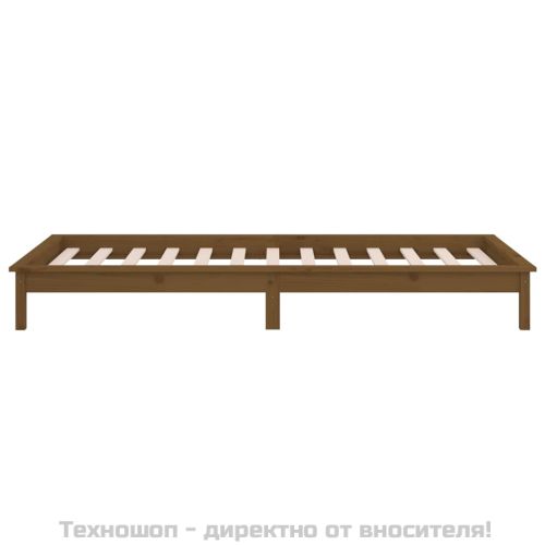 LED легло меденокафяво 75x190 см Small Single масивна дървесина