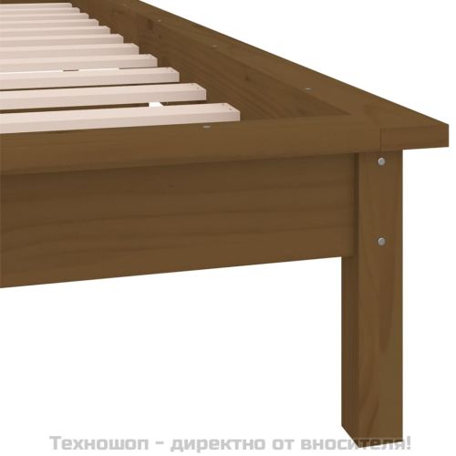 LED легло меденокафяво 75x190 см Small Single масивна дървесина