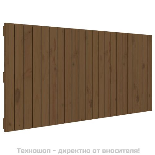Стенна табла за спалня, меденокафява, 140x3x60 см, бор масив