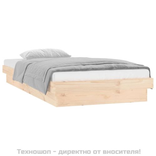 LED рамка за легло 75x190 см Small Single дърво масив