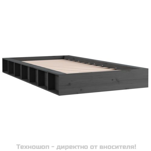 рамка за легло сива 75x190 см Small Single дърво масив