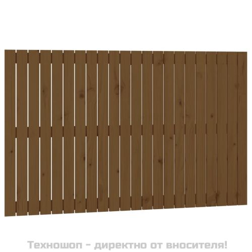 Стенна табла за спалня, меденокафява, 140x3x90 см, бор масив