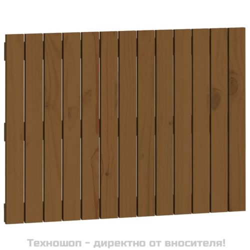 Стенна табла за спалня, меденокафява, 82,5x3x60 см, бор масив
