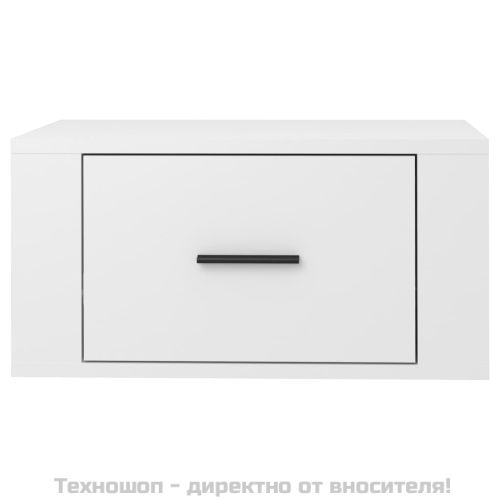 Нощни шкафчета за стенен монтаж, 2 бр, бял гланц, 50x36x25 см