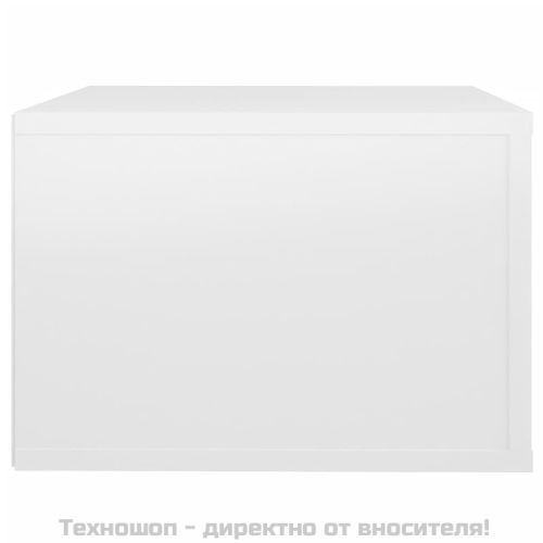 Нощни шкафчета за стенен монтаж, 2 бр, бял гланц, 50x36x25 см