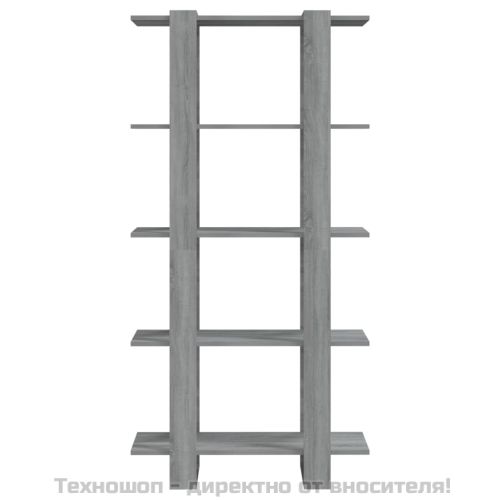 Библиотека/разделител сив сонома 80x30x160 см инженерно дърво