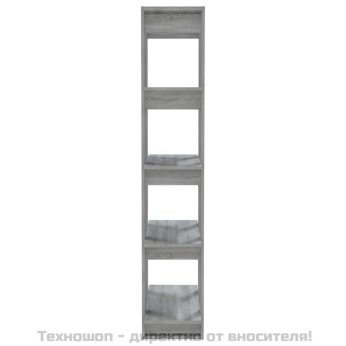 Библиотека/разделител сив сонома 80x30x160 см инженерно дърво